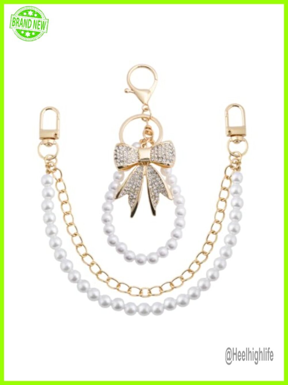 Pearl Purse Chain Bow Bag Charm Keychain Set Alloy Imitation Pearl